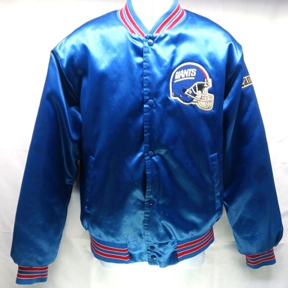 Chalkline Vintage NFL Satin Bomber Starter Jacket NY Giants Men's Large Blue.. - Picture 6 of 16